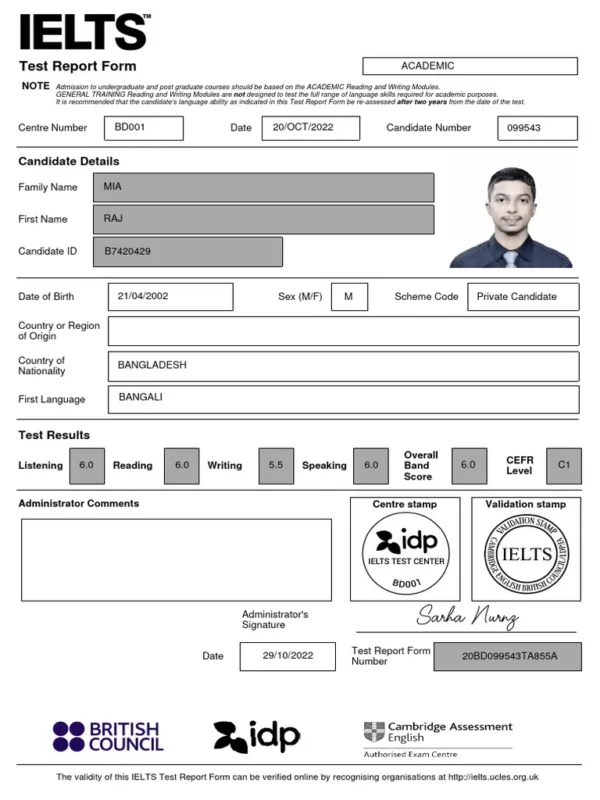 Ielts Certificate Sample PDF